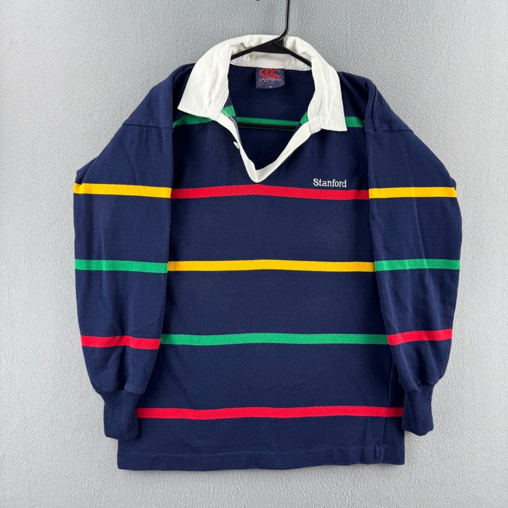 Vintage Canterbury New Zealand Rugby Shirt Jersey Mens 44 80s Cotton Blend Polo